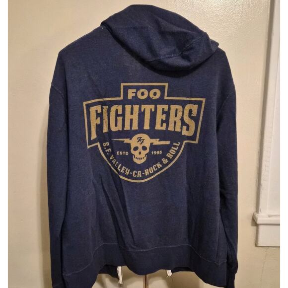 Foo Fighters Sweatshirt Womens Large Full Zip Blue Tour Concert Merch *READ - Picture 3 of 9